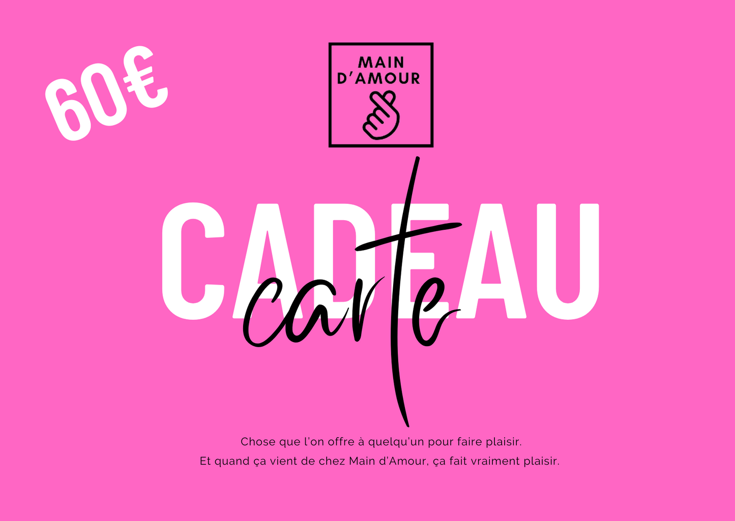 Carte Cadeau Main d’Amour