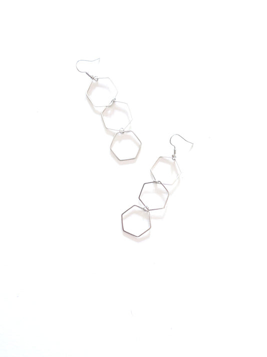 Boucles d'oreilles TRIPLE OCTOGONE