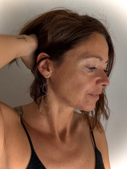 Boucles d'oreilles TRIPLE OCTOGONE