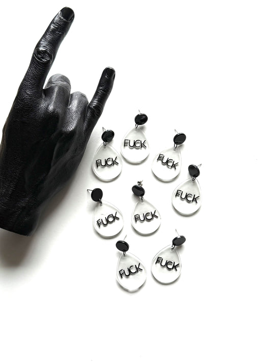 Boucles d'oreilles FUCK, C'EST DIT!