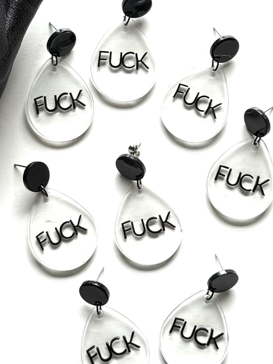 Boucles d'oreilles FUCK, C'EST DIT!