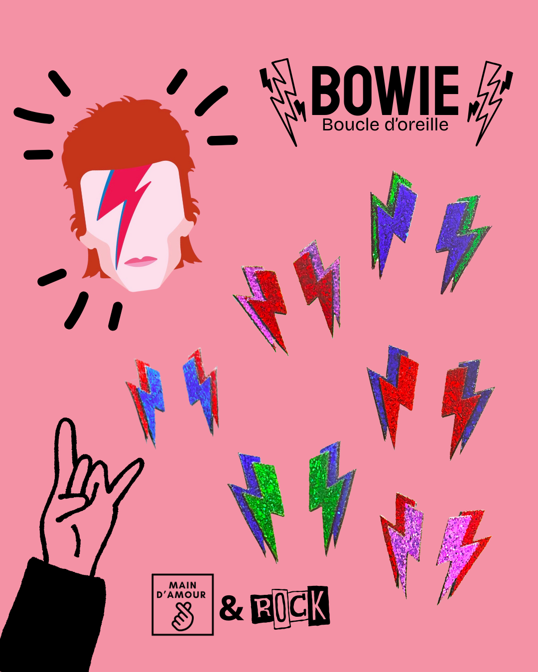 Boucles d'oreilles BOWIE