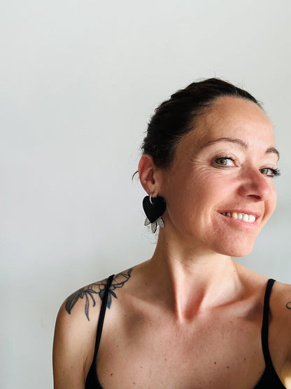 Boucles d'oreilles COEUR EN FLAMME