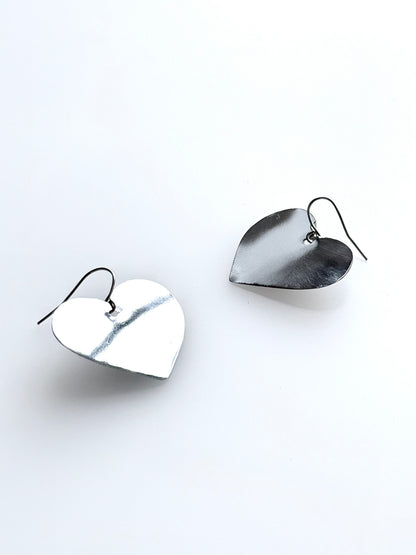 Boucles d'oreilles COEUR BRUT ARGENT