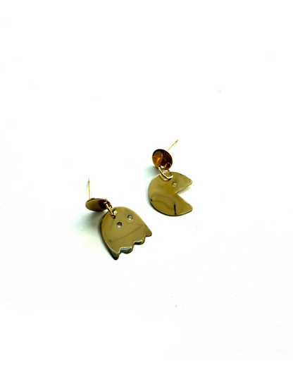 Boucles d'oreilles PAC MAN DORÉE