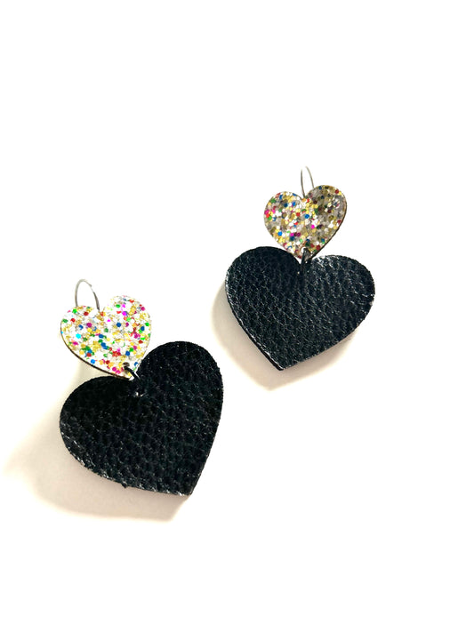 Boucles d'oreilles COEUR PAILLETÉ